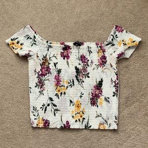 DYNAMITE | Floral Print Off-Shoulder Top
